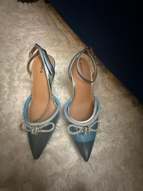 Torrid Embellished Bow Pointed Toe Heel Black Plus Size 10.5